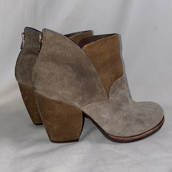Kork ease Castaneda heel leather suede boot bootie 7.5 grunge zip lagen - Picture 1 of 13